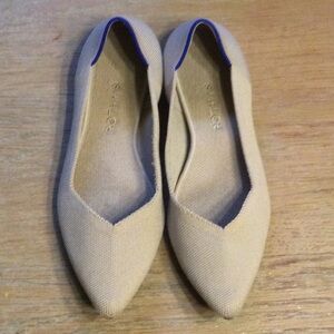 New Rothy's The Point  Shoes Womens 8.5 Ecru Rothys Slip Ons